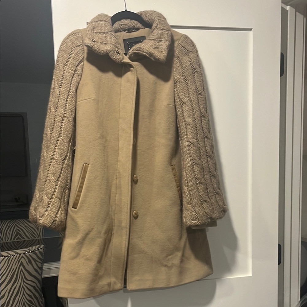 Mackage Tan and Cream Trench Coat Classic Style